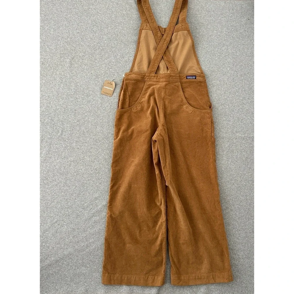 Patagonia Overalls Womens 10 Stand Up Corduroy Coriander Brown Cropped 56645 NEW